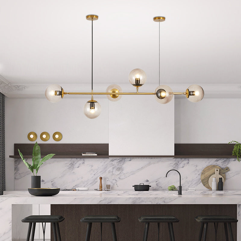 Nordic Dining Chandelier Lamp Dining Room Modern Glass Shade Ceiling Hanging Lamp Fixture