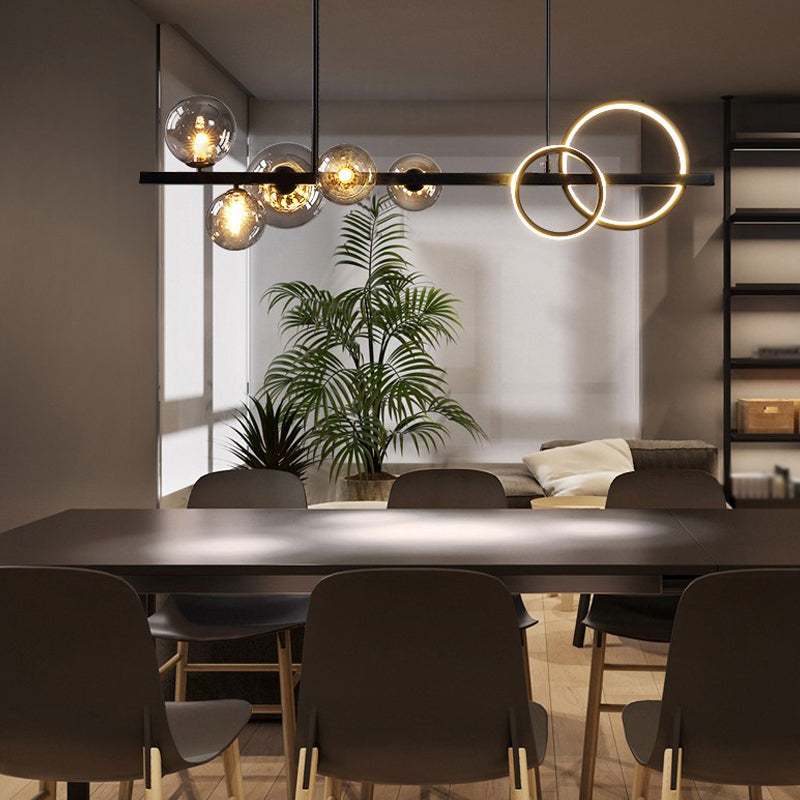 Lámpara de araña de comedor nórdico comedor moderno tono de vidrio lámpara colgante
