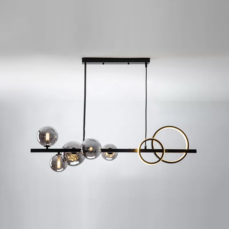 Lámpara de araña de comedor nórdico comedor moderno tono de vidrio lámpara colgante