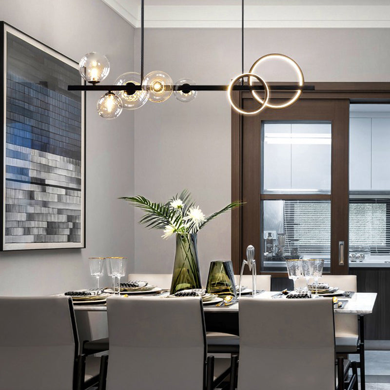 Lámpara de araña de comedor nórdico comedor moderno tono de vidrio lámpara colgante