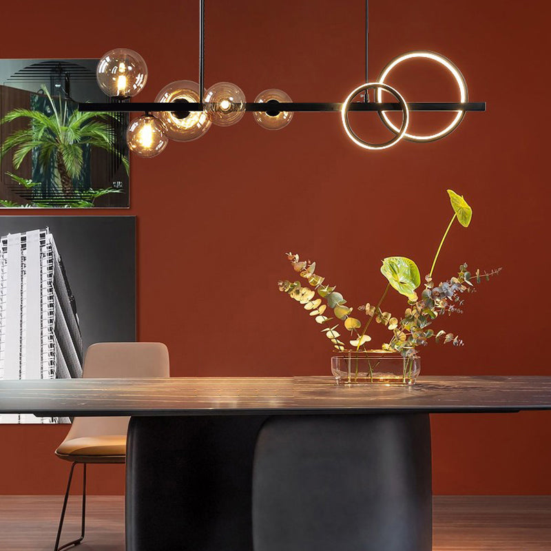 Lámpara de araña de comedor nórdico comedor moderno tono de vidrio lámpara colgante