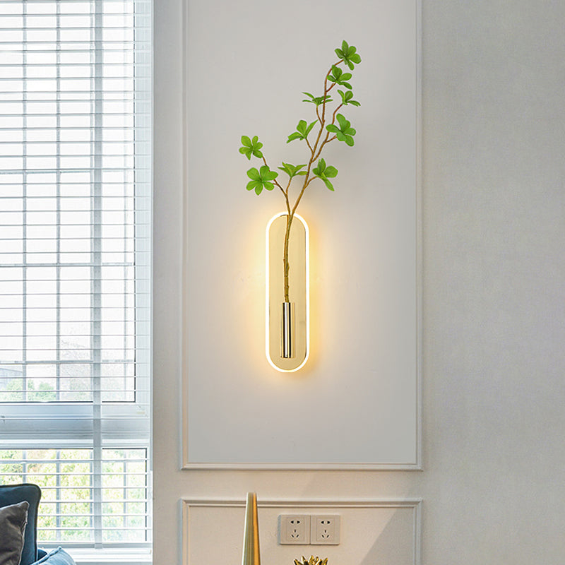 Modernist Gold Wall Sconce LED Minimalism Wall Mounted Light(Without Plant)