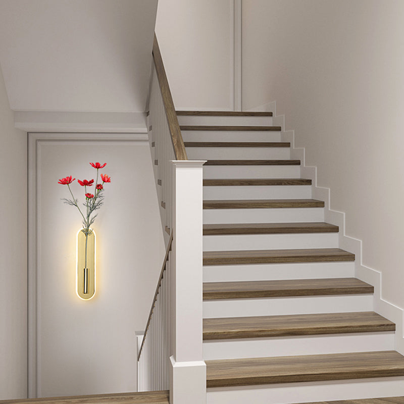 Modernist Gold Wall Sconce LED Minimalism Wall Mounted Light(Without Plant)