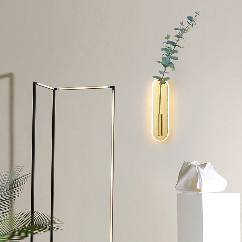 Modernist Gold Wall Sconce LED Minimalism Wall Mounted Light(Without Plant)
