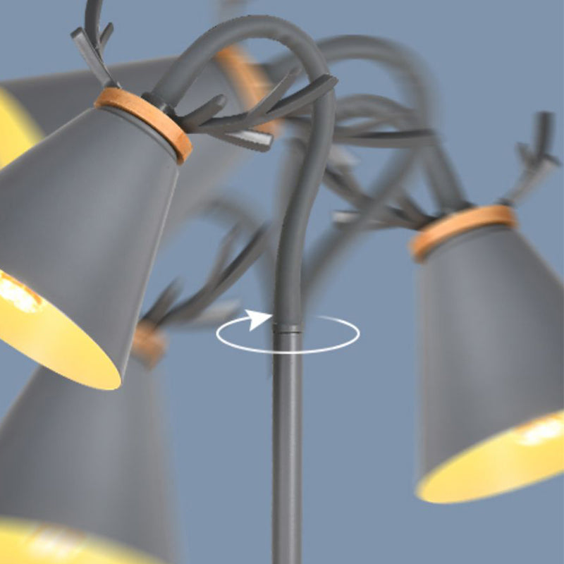 Lampada da tavolo moderna corna lampada da scrivania a singola luce con legno per camera da letto