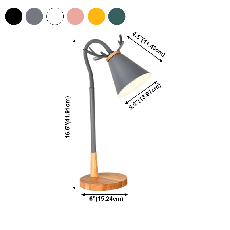 Modern Antlers Table Lamp Colorful Single Light Desk Lamp with Wood for Bedroom