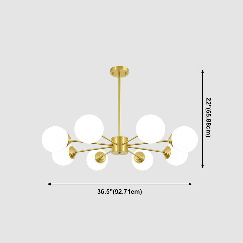 Lampe à lustre globe en laiton