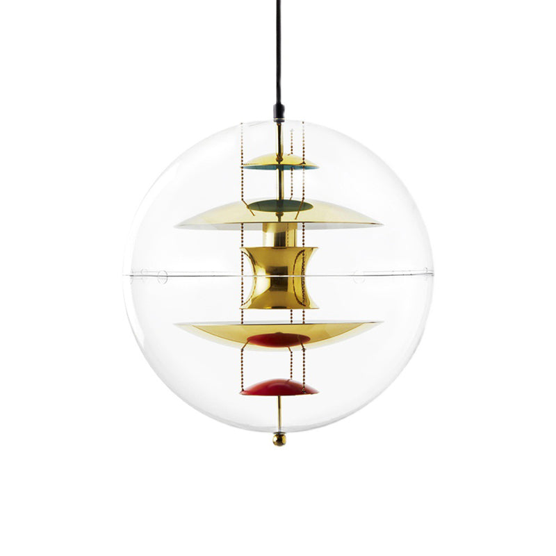 Lampe à suspension en acrylique transparent sphérique minimaliste 1 éclairage lumineux Light pour le café