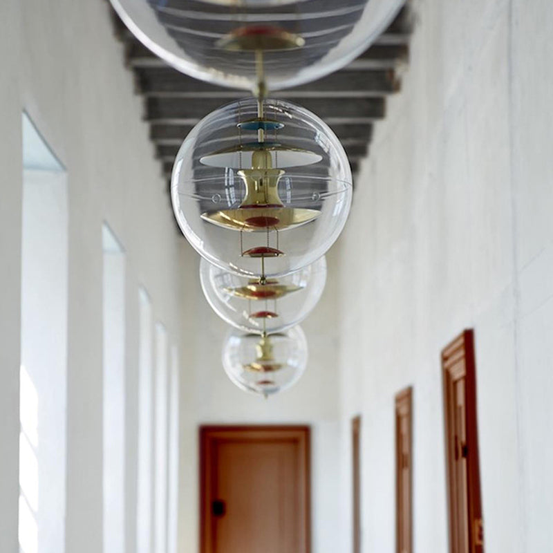 Lampe à suspension en acrylique transparent sphérique minimaliste 1 éclairage lumineux Light pour le café