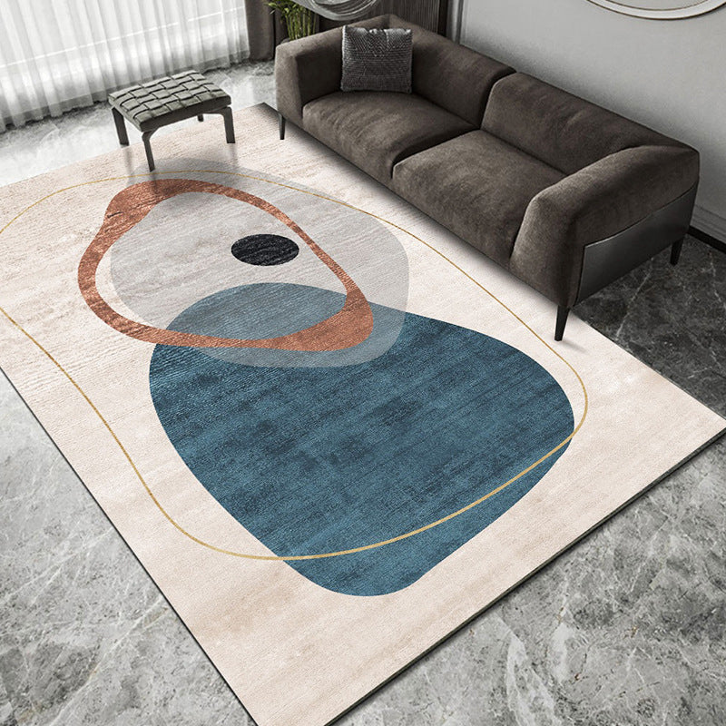 Block Rug Indoor Rug Machine Washable Stain Resistant Non-Slip Backing Rug for Living Room