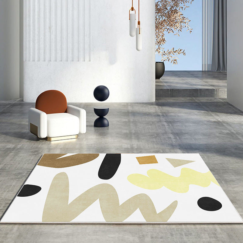 Block Rug Indoor Rug Machine Washable Stain Resistant Non-Slip Backing Rug for Living Room