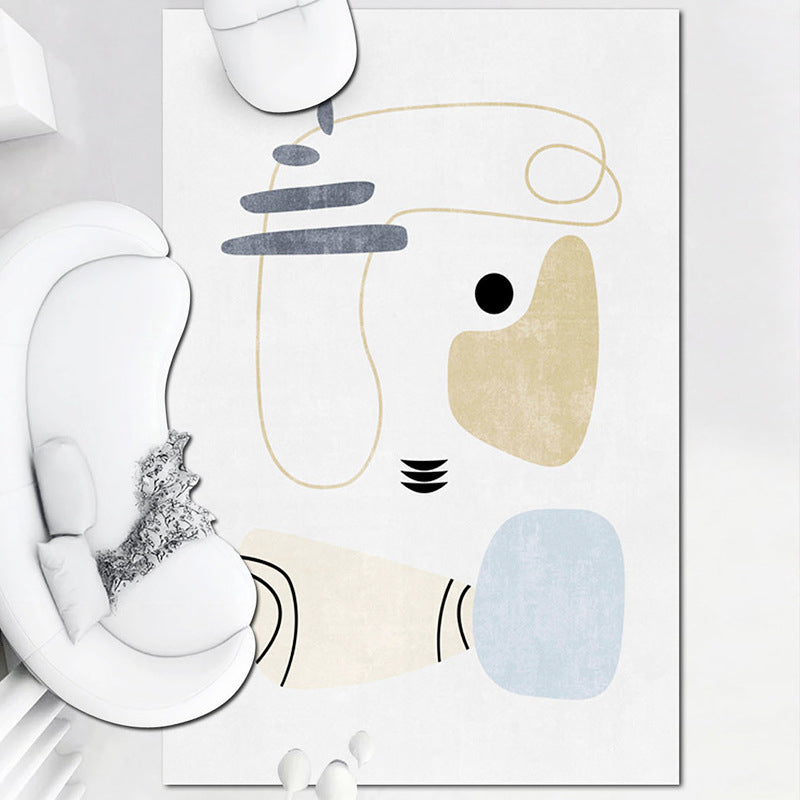 Block Rug Indoor Rug Machine Washable Stain Resistant Non-Slip Backing Rug for Living Room