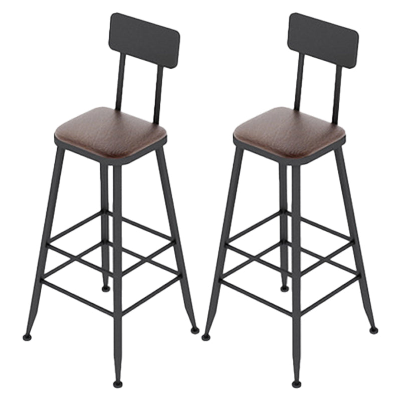Taburete de bar industrial envejecido Bristol Taburete de bar de cuero con cojín