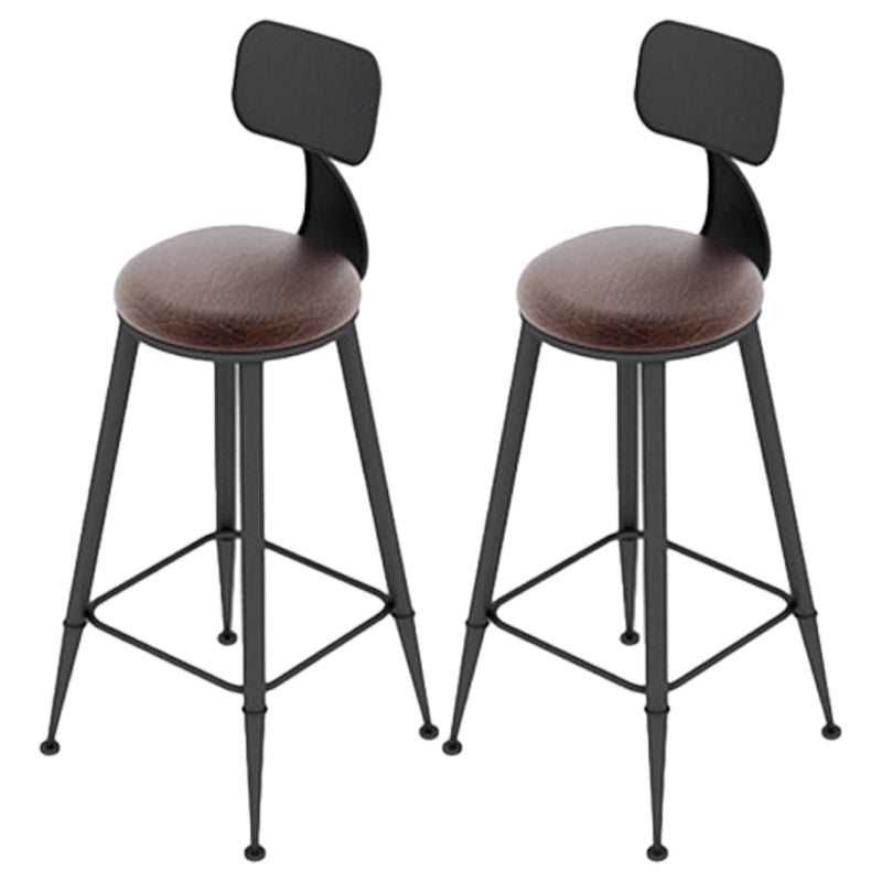 Taburete de bar industrial envejecido Bristol Taburete de bar de cuero con cojín