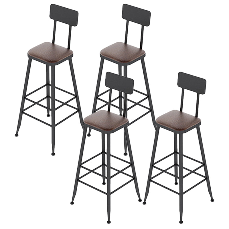 Taburete de bar industrial envejecido Bristol Taburete de bar de cuero con cojín
