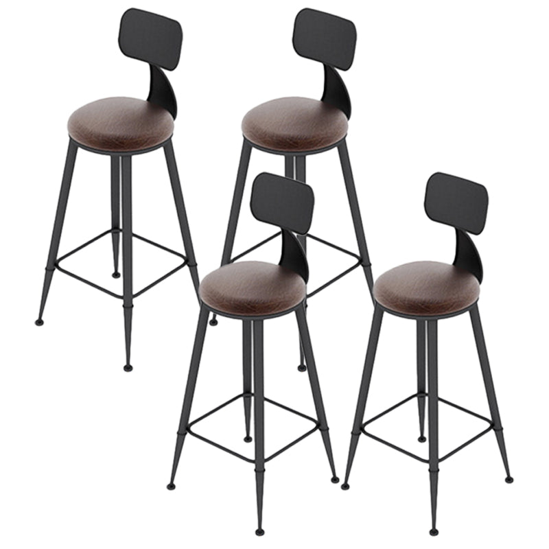 Taburete de bar industrial envejecido Bristol Taburete de bar de cuero con cojín