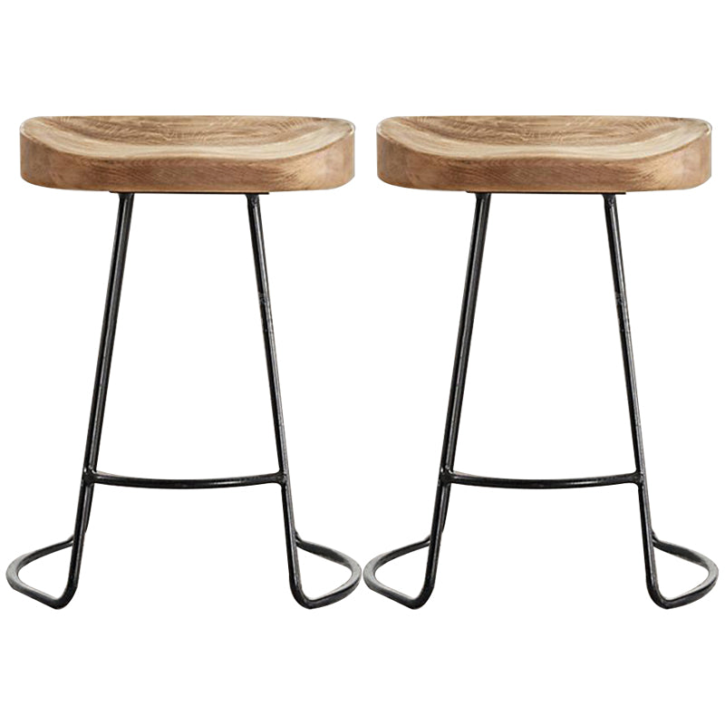 Taburete de bar industrial sin respaldo y sin brazos Taburete de mostrador de madera