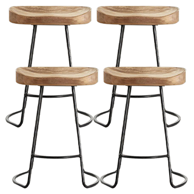 Taburete de bar industrial sin respaldo y sin brazos Taburete de mostrador de madera