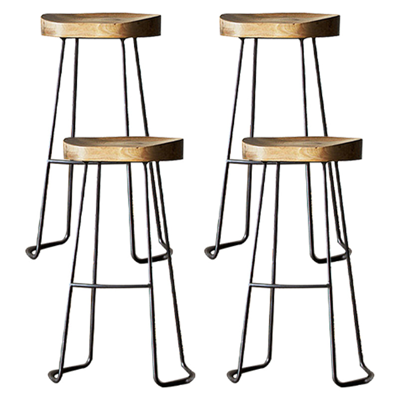 Taburete de bar industrial sin respaldo y sin brazos Taburete de mostrador de madera