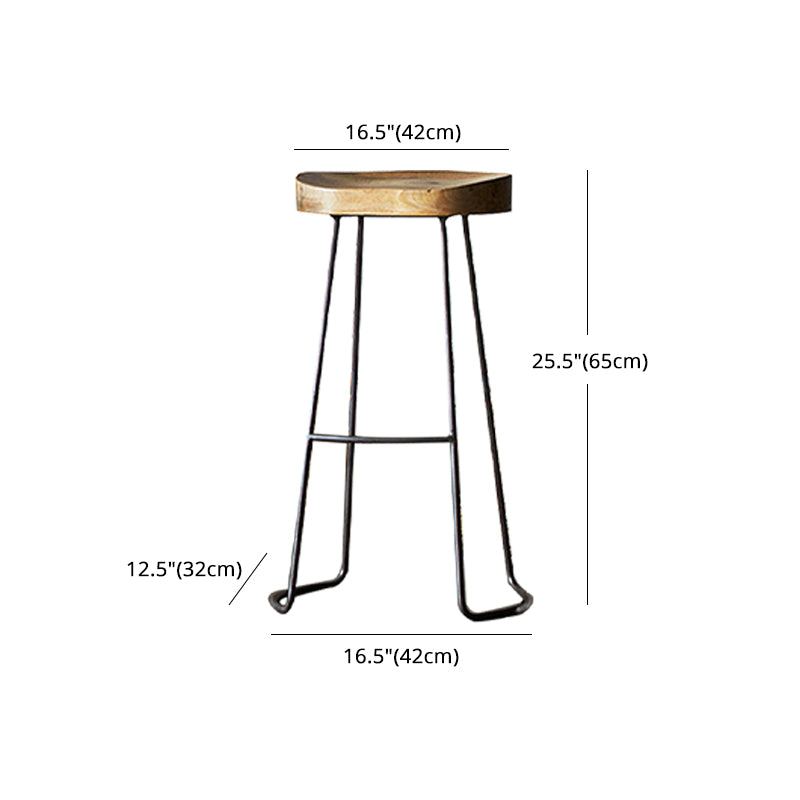 Taburete de bar industrial sin respaldo y sin brazos Taburete de mostrador de madera