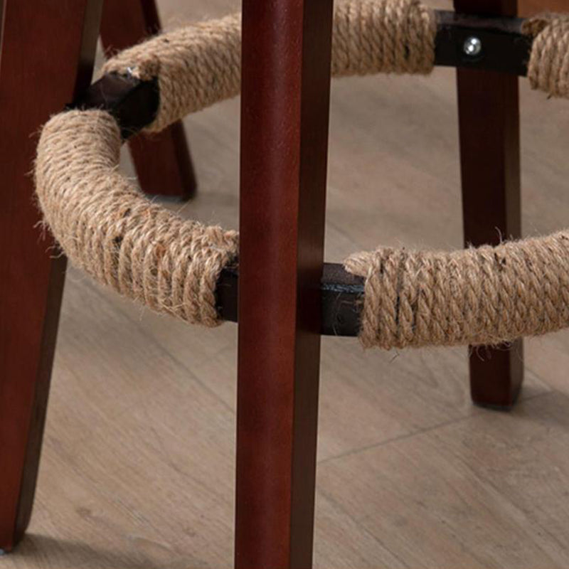 Taburete moderno de barras de goma Totureros de respaldo de madera con cojines giratorios