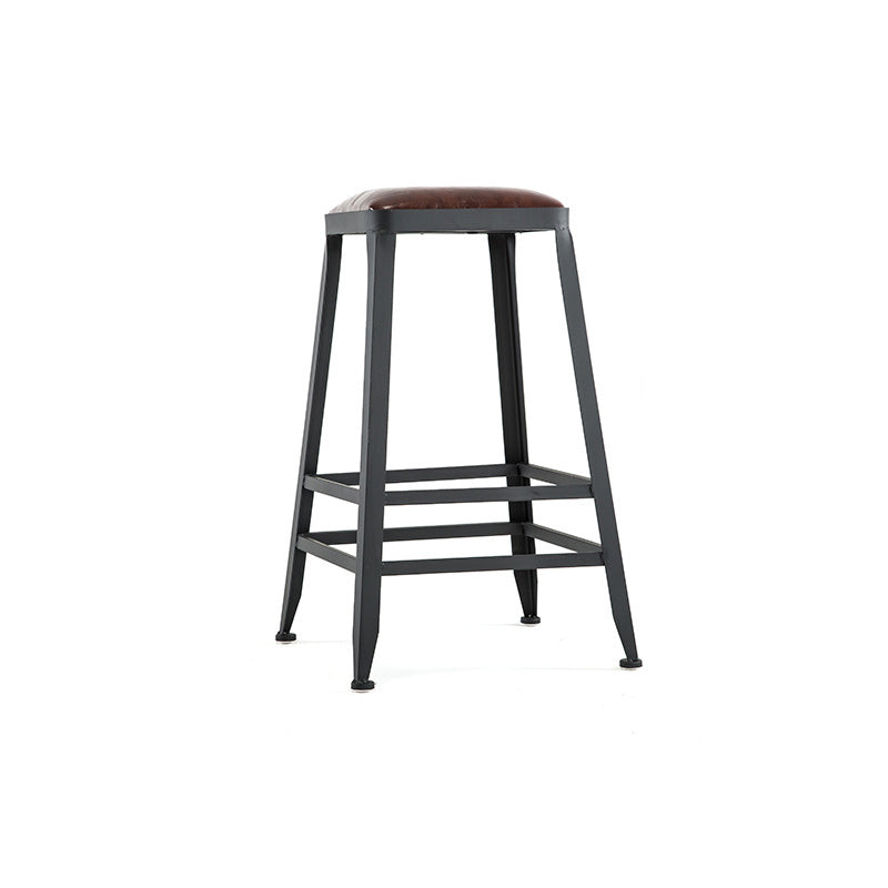 Iron Bar and Counter Stool Industrial Indoor Vintage Brown Counter Height Stools