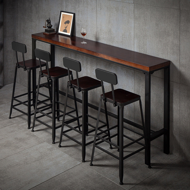 Iron Bar and Counter Stool Industrial Indoor Vintage Brown Counter Height Stools