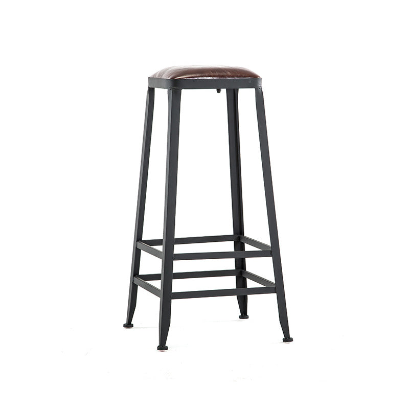 Iron Bar and Counter Stool Industrial Indoor Vintage Brown Counter Height Stools