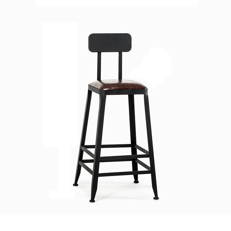Iron Bar and Counter Stool Industrial Indoor Vintage Brown Counter Height Stools