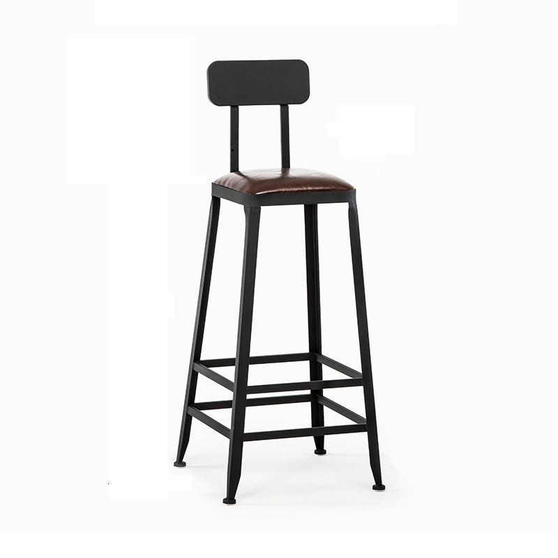 Iron Bar and Counter Stool Industrial Indoor Vintage Brown Counter Height Stools