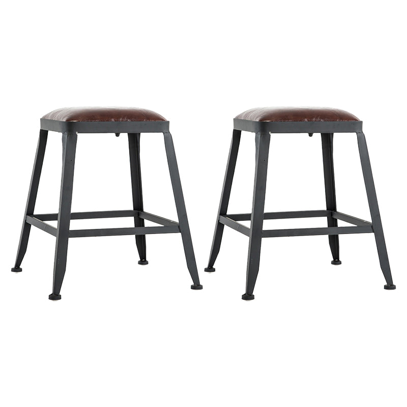 Iron Bar and Counter Stool Industrial Indoor Vintage Brown Counter Height Stools
