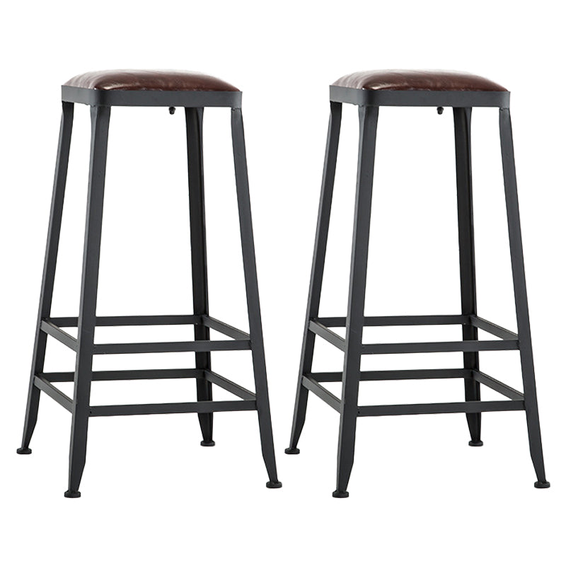 Iron Bar and Counter Stool Industrial Indoor Vintage Brown Counter Height Stools