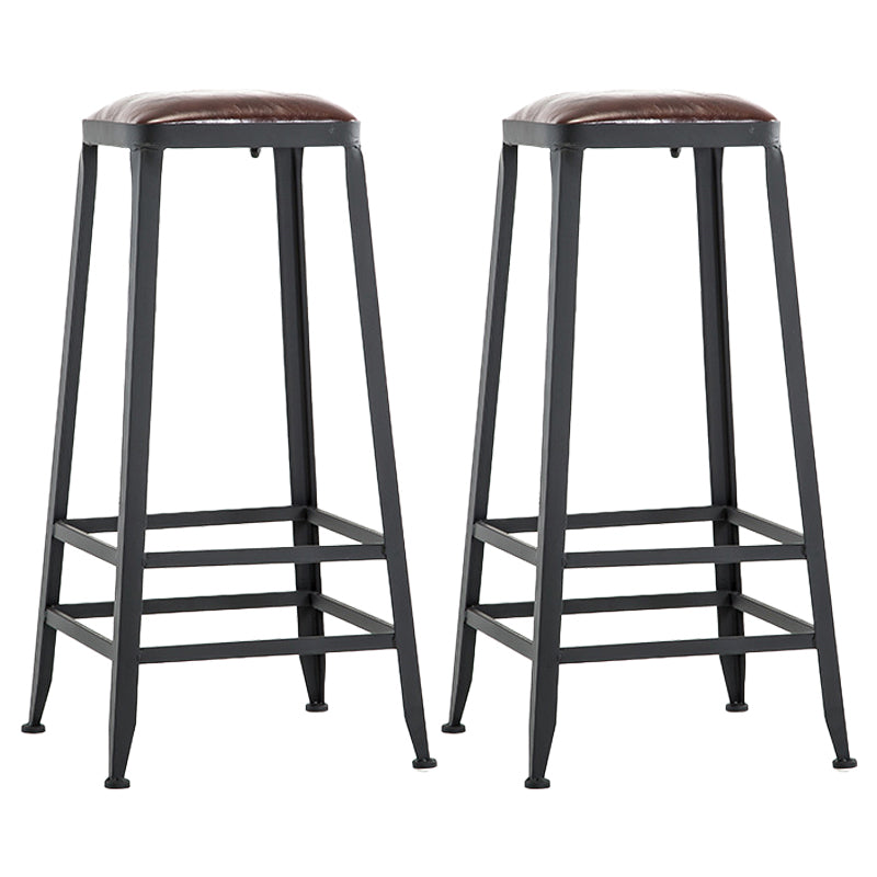 Iron Bar and Counter Stool Industrial Indoor Vintage Brown Counter Height Stools