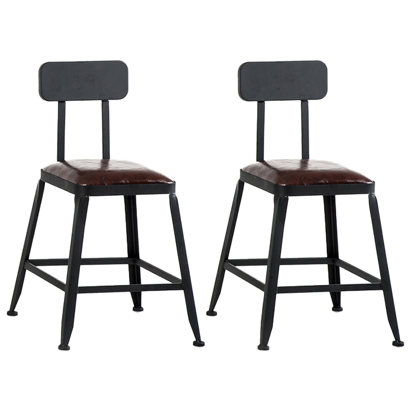 Iron Bar and Counter Stool Industrial Indoor Vintage Brown Counter Height Stools