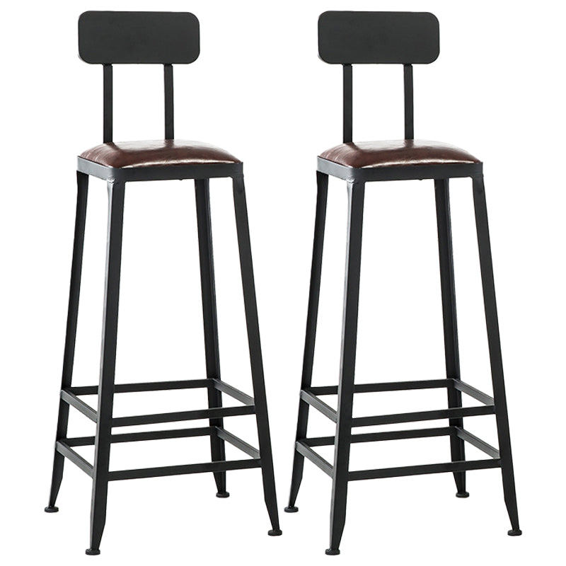 Iron Bar and Counter Stool Industrial Indoor Vintage Brown Counter Height Stools