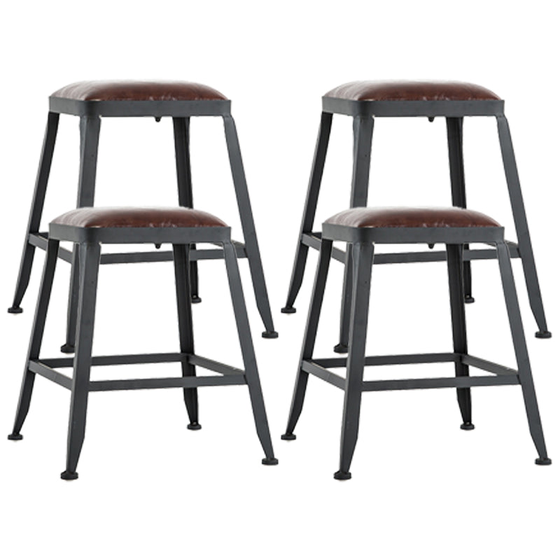 Iron Bar and Counter Stool Industrial Indoor Vintage Brown Counter Height Stools