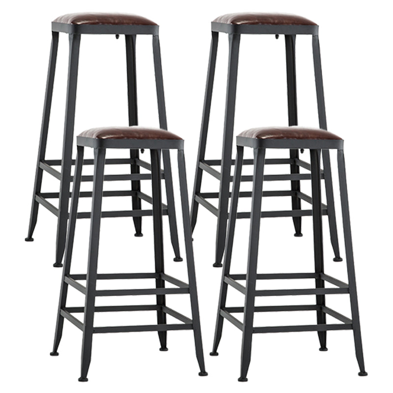 Iron Bar and Counter Stool Industrial Indoor Vintage Brown Counter Height Stools