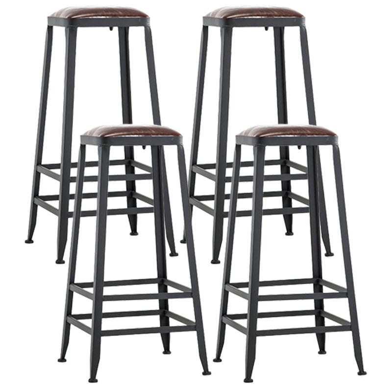 Iron Bar and Counter Stool Industrial Indoor Vintage Brown Counter Height Stools