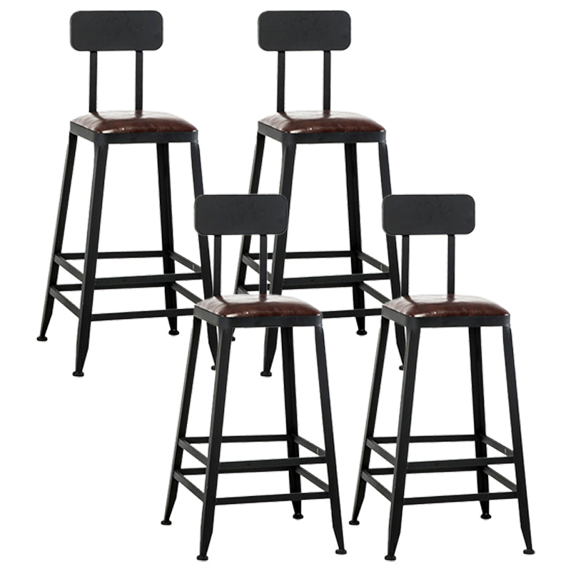Iron Bar and Counter Stool Industrial Indoor Vintage Brown Counter Height Stools