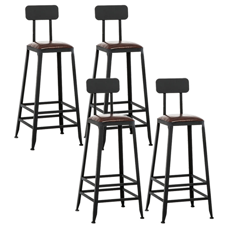 Iron Bar and Counter Stool Industrial Indoor Vintage Brown Counter Height Stools