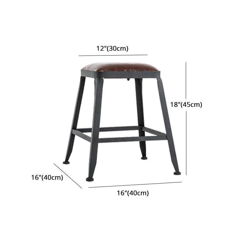 Iron Bar and Counter Stool Industrial Indoor Vintage Brown Counter Height Stools