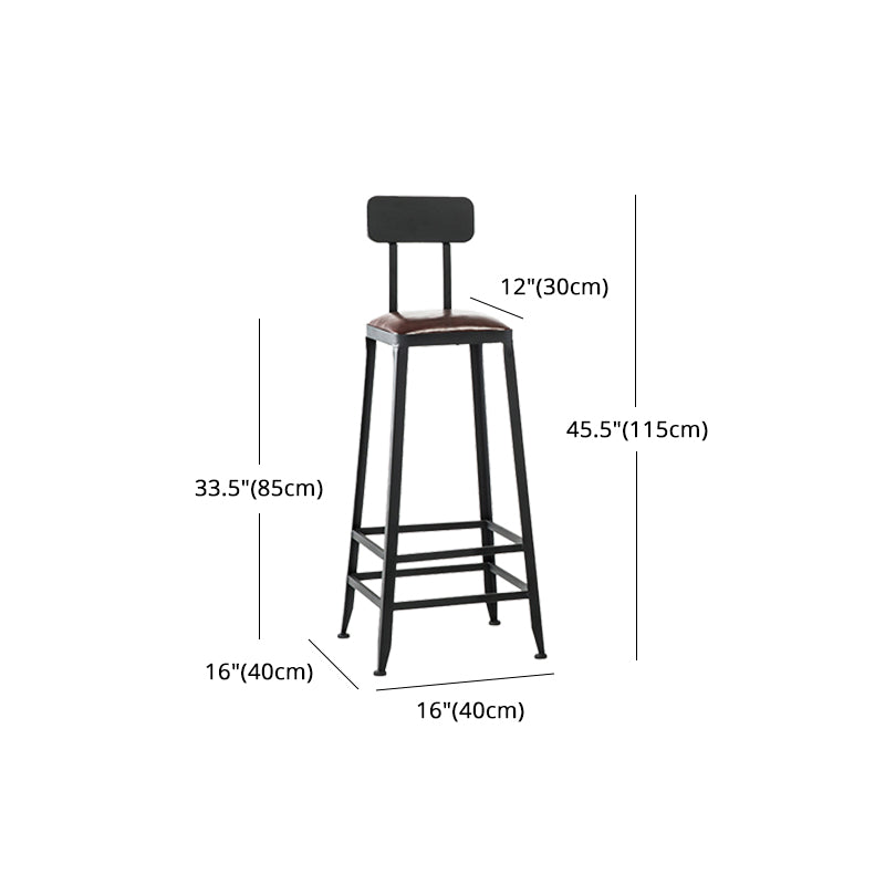 Iron Bar and Counter Stool Industrial Indoor Vintage Brown Counter Height Stools