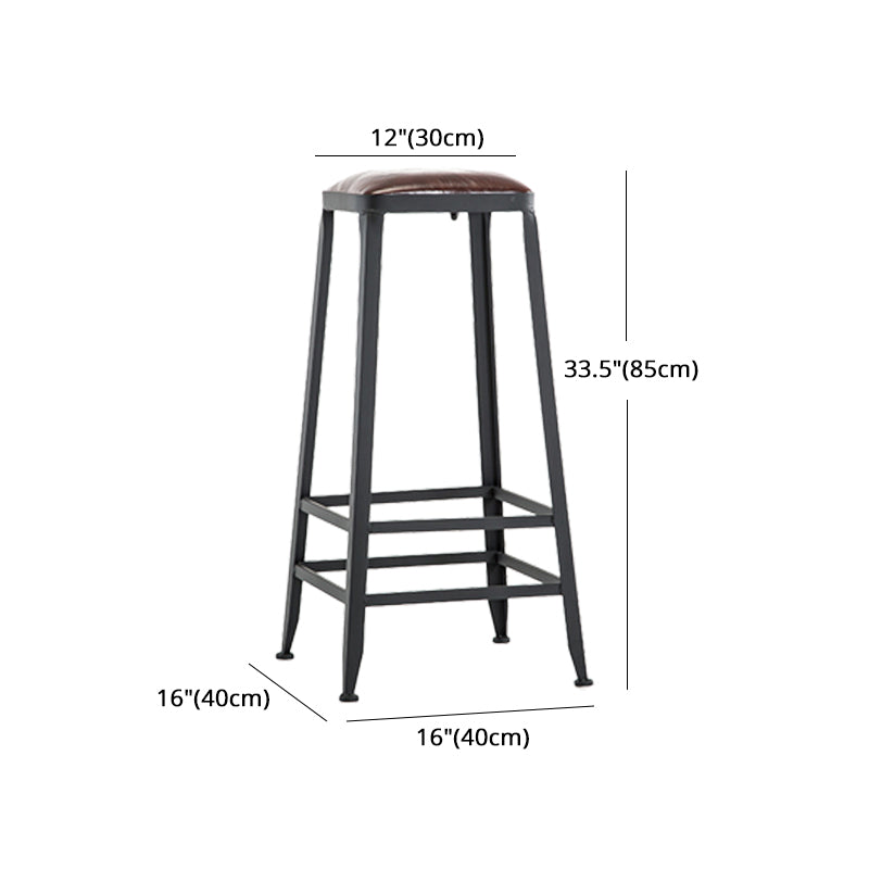 Iron Bar and Counter Stool Industrial Indoor Vintage Brown Counter Height Stools