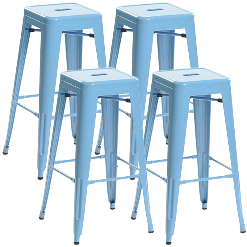 Industrial Style Bar Stools Stackable Wrought Iron Bar Cafe Metal High Chairs