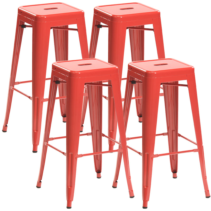 Industrial Style Bar Stools Stackable Wrought Iron Bar Cafe Metal High Chairs