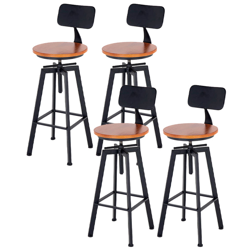 Swivel Solid Wood Bar Stool Adjustable Height Industrial Barstool for Coffee Shop