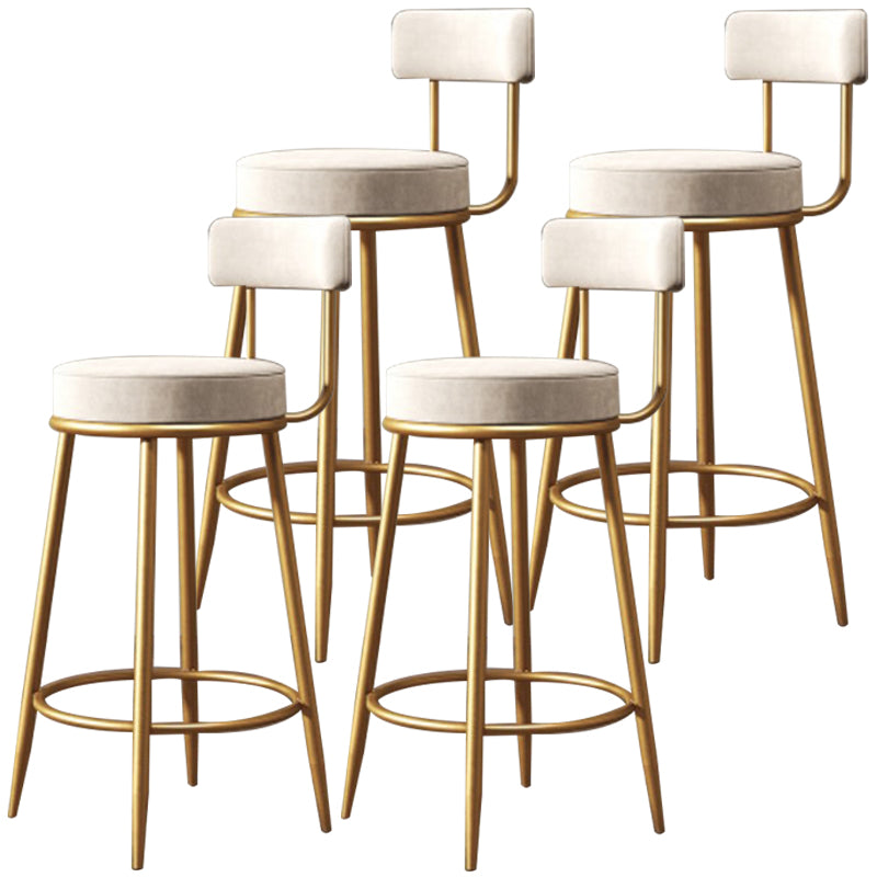 Nordic Velvet Cushion Barstool Gold 4 Legs Bar Stool for Indoor