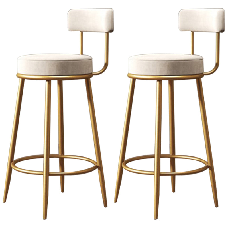 Nordic Velvet Cushion Barstool Gold 4 Legs Bar Stool for Indoor