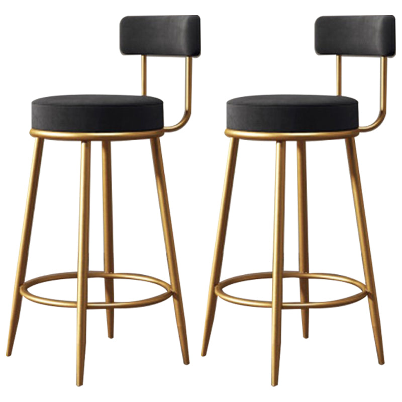 Nordic Velvet Cushion Barstool Gold 4 Legs Bar Stool for Indoor