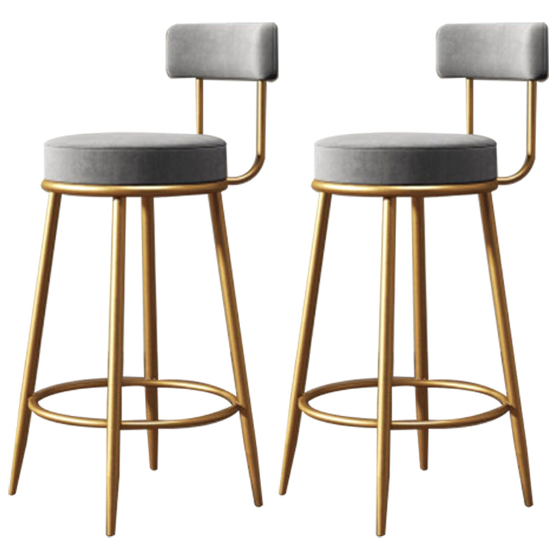 Nordic Velvet Cushion Barstool Gold 4 Legs Bar Stool for Indoor